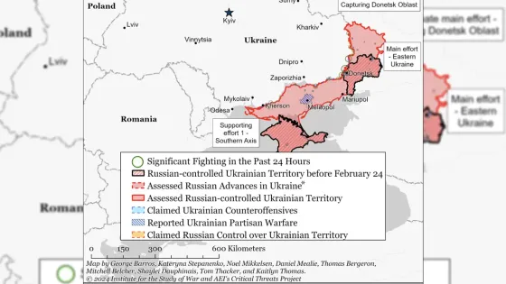 Evaluación del control del terreno en ucrania y los principales ejes de maniobra rusos a partir del 11 de febrero de 2024, 3:00 PM ET. Imagen del Institute for the Study of War