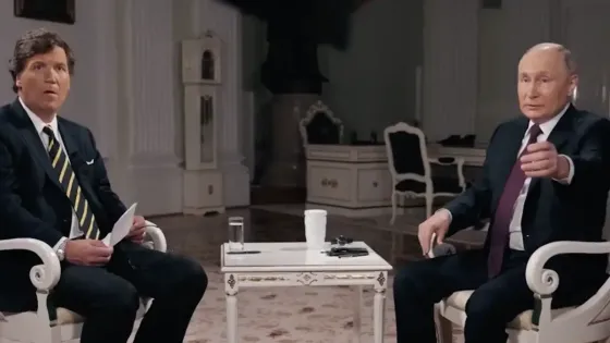 Minuto 9:11 de la entrevista de Tucker Carlson a Vladímir Putin Minuto 9:11 de la entrevista de Tucker Carlson a Vladímir Putin