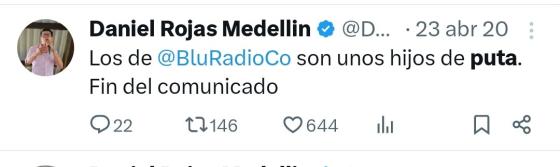 Los polémicos trinos de Daniel Rojas, nuevo ministro de Educación Los polémicos trinos de Daniel Rojas, nuevo ministro de Educación