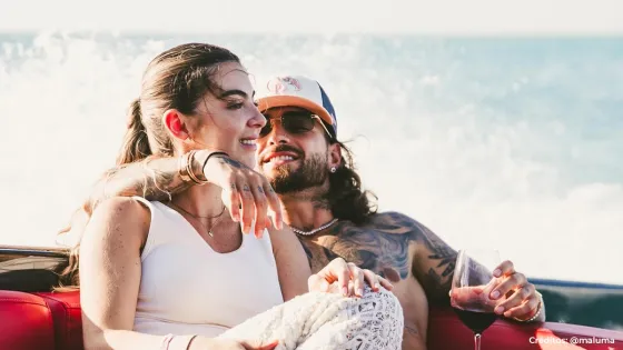 Maluma y su novia Maluma y su novia
