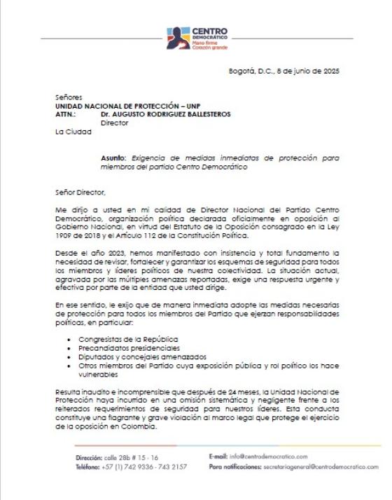 Comunicado-Centro-democrático Comunicado-Centro-democrático