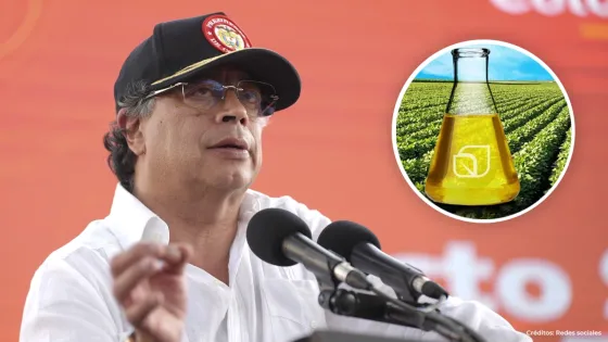 Presidente Gustavo Petro e imagen de referencia de biodiésel. Presidente Gustavo Petro e imagen de referencia de biodiésel.