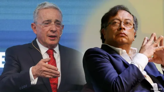 Expresidente Álvaro Uribe y presidente Gustavo Petro.