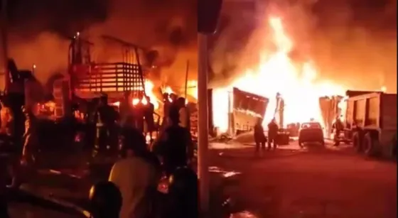 Voraz incendio en La Virginia