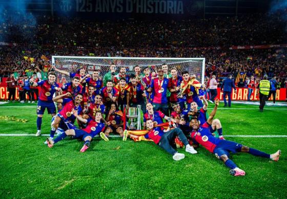 Barcelona F.C. ganando de la Copa del Rey