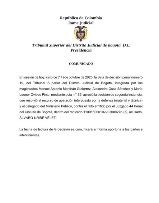 Tribunal Superior de Bogotá. Tribunal Superior de Bogotá.