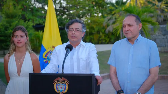 Sofía Petro, Gustavo Petro y Antonio Sanguino