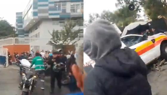 Accidente entre una ambulancia y una motocicleta en Bogotá.