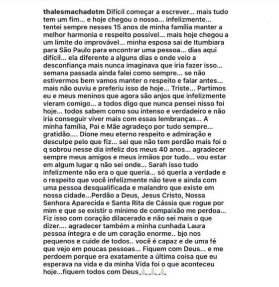 Mensaje Thales Machado