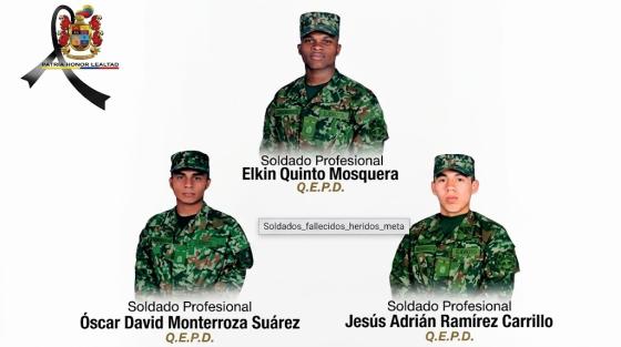 Tres militares mueren tras campo minado en el Meta