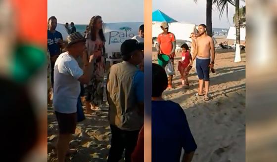 Uribe discute con un joven en una playa de Santa Marta