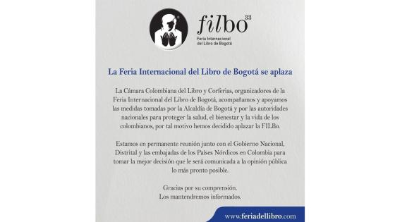La feria del libro decidió aplazar el evento hasta nueva orden del Ministerio de salud.  La feria del libro decidió aplazar el evento hasta nueva orden del Ministerio de salud.