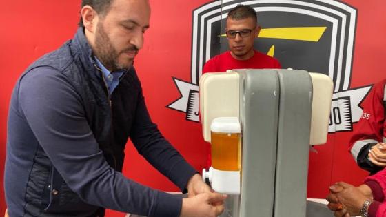 Lavamanos portátiles en TransMilenio 