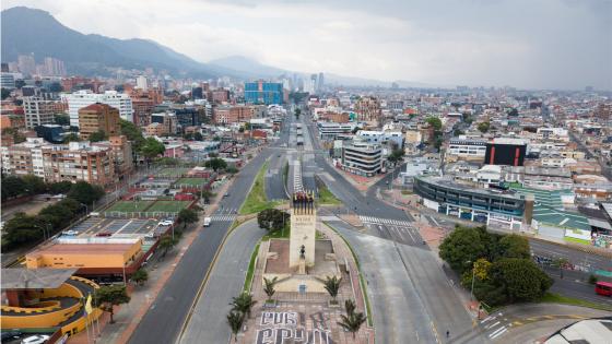 Así se ve Bogotá durante la cuarentena nacional en Colombia.  Foto: Juan David Moreno - Agencia Anadolu