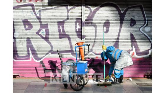 Día del Trabajo en Bogotá en tiempos de Coronavirus.  Foto: Andrés Lozano