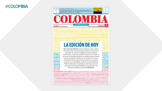El Diario, una portada especial desde Pereira para unir a los Colombianos. 