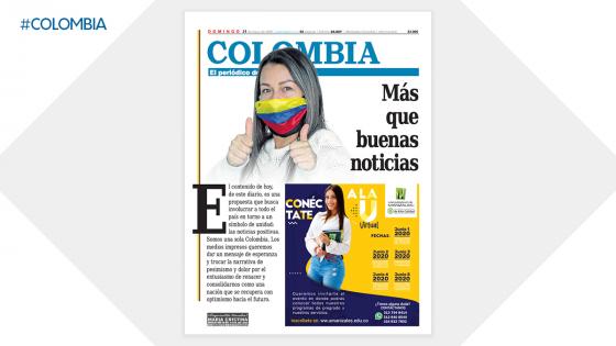 COLOMBIA en la primera plana de La Patria.