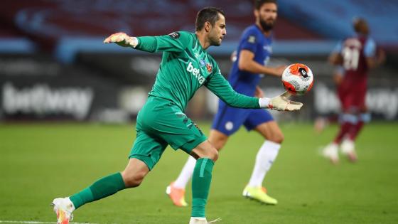Portero Lukasz Fabianski del West Ham. Portero Lukasz Fabianski del West Ham.