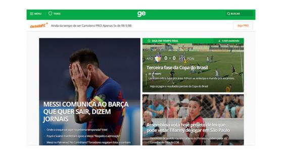 Globoesporte, Brasil