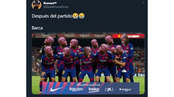 Meme de la goleada del Bayern al Barcelona.