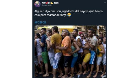 Meme de la goleada del Bayern al Barcelona. Meme de la goleada del Bayern al Barcelona.