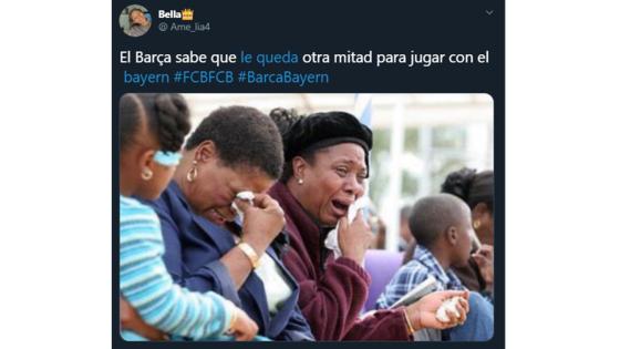 Meme de la goleada del Bayern al Barcelona. Meme de la goleada del Bayern al Barcelona.