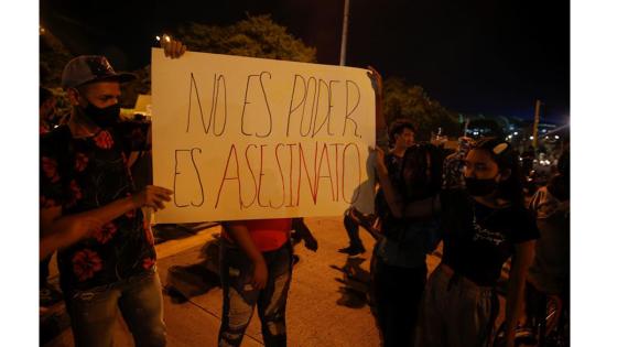 Protesta en Bogotá en contra del abuso policial.