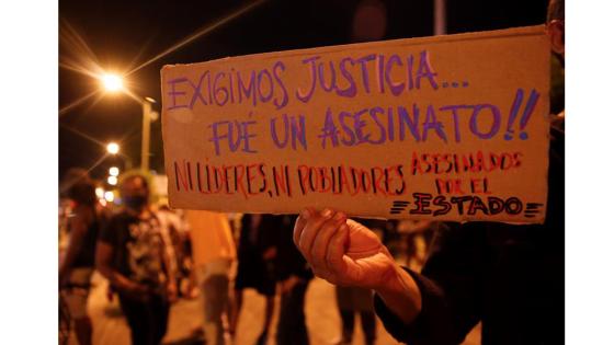 Protesta en Bogotá en contra del abuso policial.