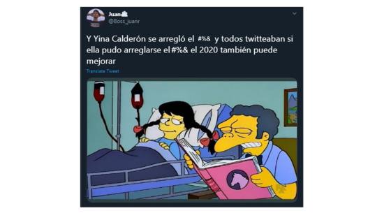 Meme de la nueva cirugía de Yina Calderón.