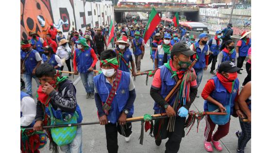 La minga indígena del suroeste de Colombia se toma las calles de Bogotá hoy 19 de septiembre. La minga indígena del suroeste de Colombia se toma las calles de Bogotá hoy 19 de septiembre.