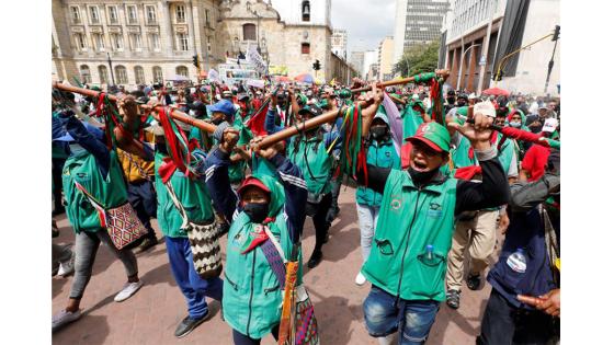 La minga indígena del suroeste de Colombia se toma las calles de Bogotá hoy 19 de septiembre.