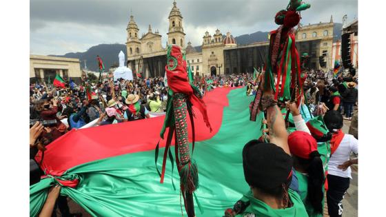 La minga indígena del suroeste de Colombia se toma las calles de Bogotá hoy 19 de septiembre.