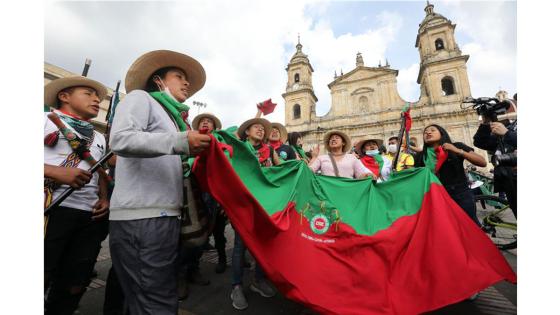 La minga indígena del suroeste de Colombia se toma las calles de Bogotá hoy 19 de septiembre.