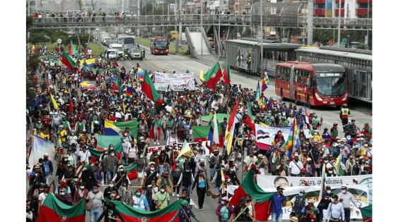 La minga indígena del suroeste de Colombia se toma las calles de Bogotá hoy 19 de septiembre.