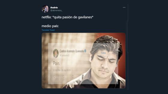 Meme de la salida de Pasión de Gavilanes de Netflix.
