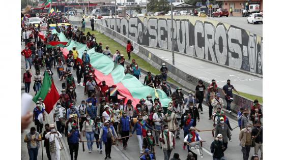 La minga indígena del suroeste de Colombia se toma las calles de Bogotá hoy 19 de septiembre.
