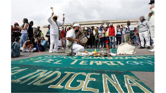 La minga indígena del suroeste de Colombia se toma las calles de Bogotá hoy 19 de septiembre.