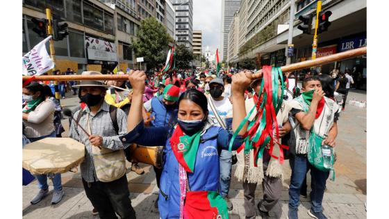 La minga indígena del suroeste de Colombia se toma las calles de Bogotá hoy 19 de septiembre.