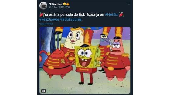 Meme del estreno de Bob Esponja al rescate.