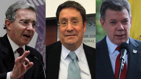 Álvaro Uribe, Francisco Pacho Santos y Juan Manuel Santos