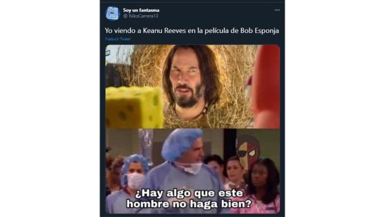 Meme del estreno de Bob Esponja al rescate.