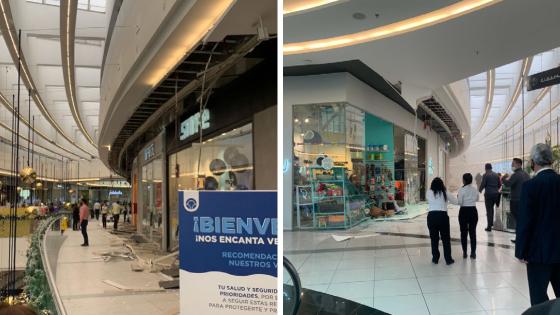 Parte del techo del centro comercial Parque la Colina se vino abajo Parte del techo del centro comercial Parque la Colina se vino abajo