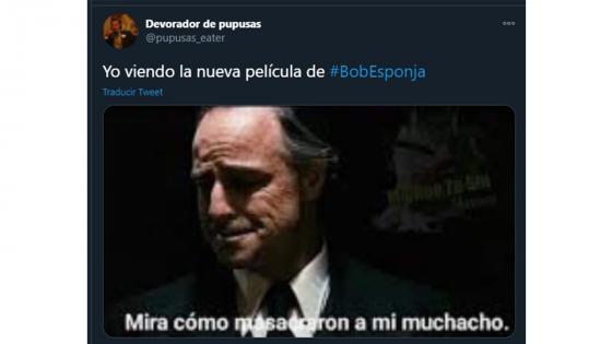 Meme del estreno de Bob Esponja al rescate.