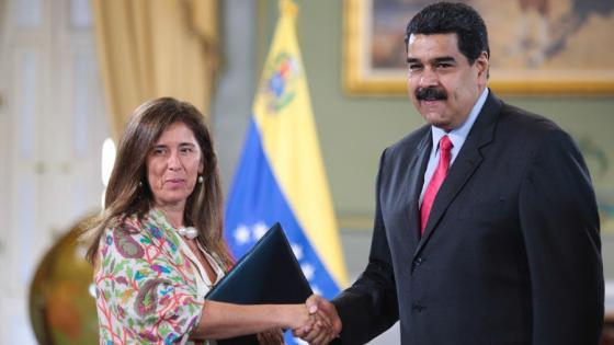 Isabel Brilhante, embajadora de la UE en Venezuela; y el presidente del régimen, Nicolás Maduro Isabel Brilhante, embajadora de la UE en Venezuela