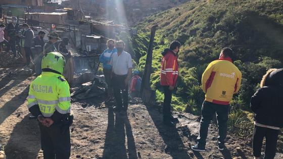 Incendio en barrio Caracolí, Ciudad Bolívar.