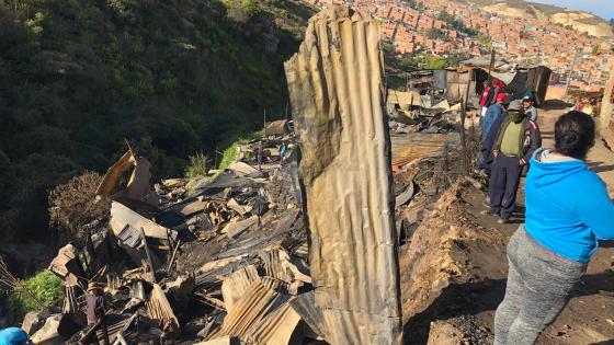 Incendio en barrio Caracolí, Ciudad Bolívar.