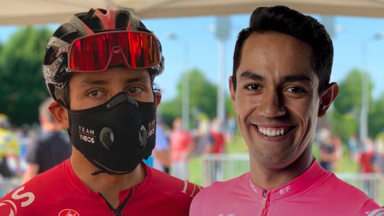 Egan Bernal y Daniel Felipe Martínez en la clasificación general del Giro