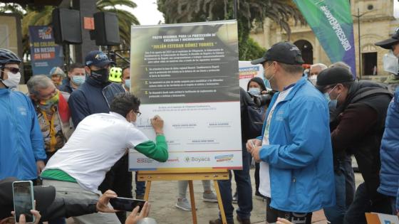 El Pacto regional que protege a los ciclistas, en homenaje a Julián Gómez