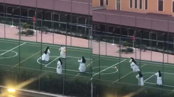 Monjas jugando al fútbol en Roma 