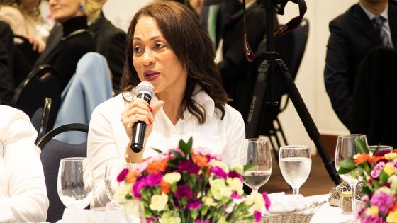 La excandidata a vicepresidenta Marelen Castillo, participó en la reunión.